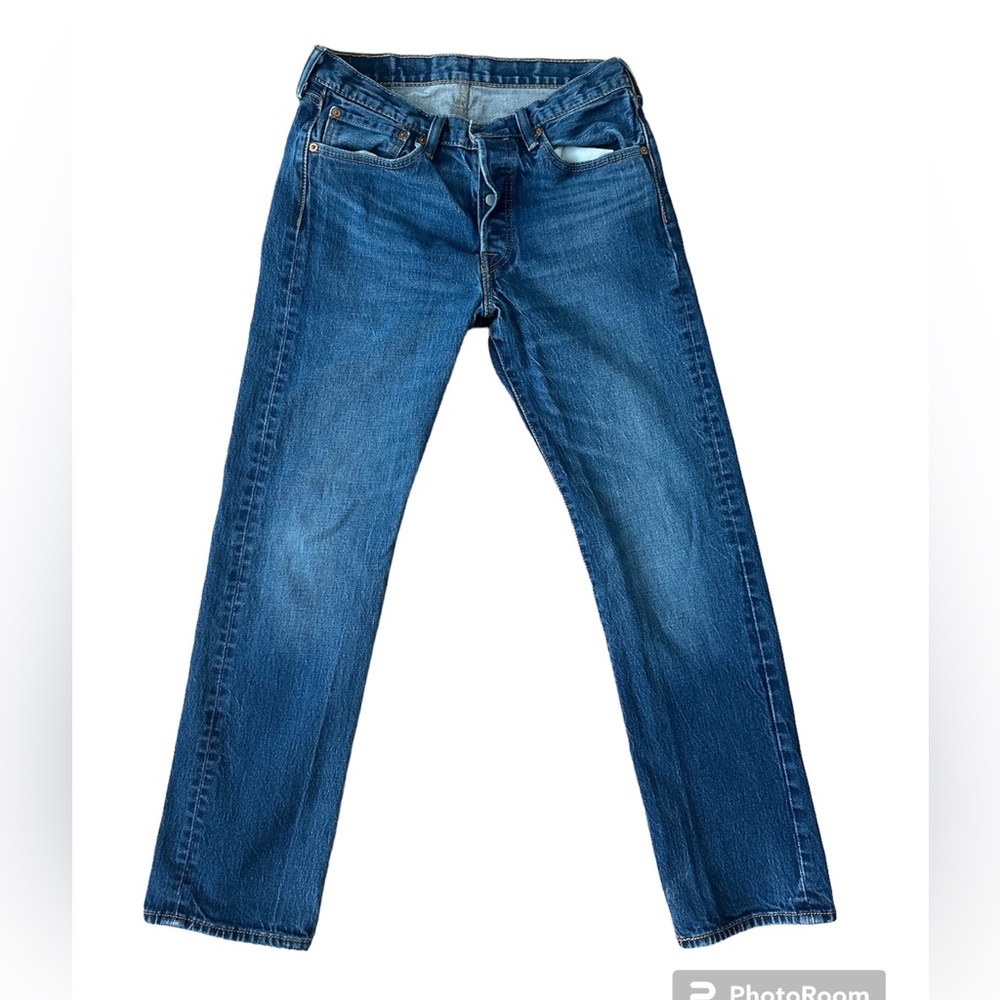 Levi's 501 Straight Leg Button Fly Stretch Denim Jeans Men's 32x32